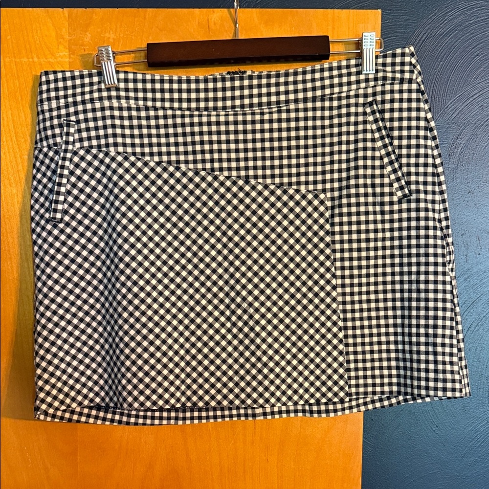 Lady Hagen Black and White Gingham Pencil Skirt